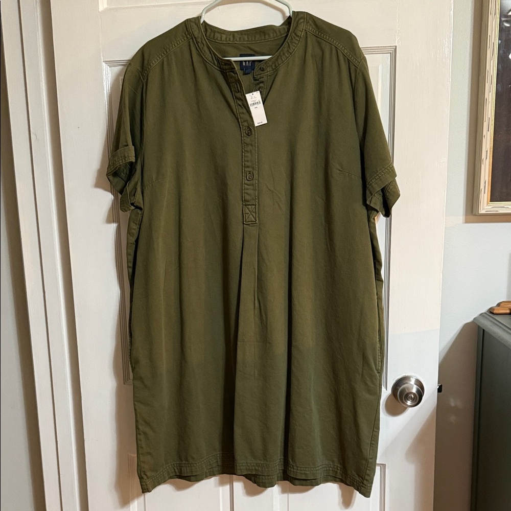 GAP women’s army green fall dress knee length XXL 2X NEW